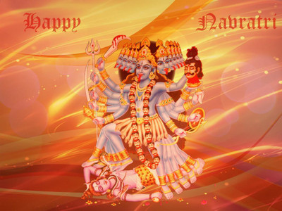 

happy navratri goddess kali mata Print Poster on LARGE PRINT 36X24 INCHES Photographic Paper(36 inch X 24 inch, Rolled)