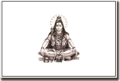 

God Shiv B&W artistic Print Poster on LARGE PRINT 36X24 INCHES Photographic Paper(36 inch X 24 inch, Rolled)