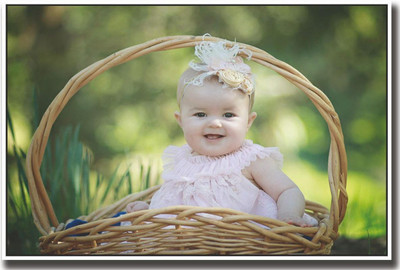 

Baby girl in basket Print Poster on LARGE PRINT 36X24 INCHES Photographic Paper(24 inch X 36 inch, Rolled)