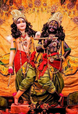 

Krishna radha ISKON Vrindavan beautiful picture Wallpaper Poster Print Poster on 13x19 Inches Paper Print(19 inch X 13 inch, Rolled)