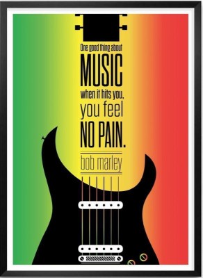 

One Good Thing About Music When It Hits You Bob Marley Musician Inspirational Quotes Poster Paper Print Print Poster on LARGE PRINT 36X24 INCHES Photographic Paper(36 inch X 24 inch, Rolled)