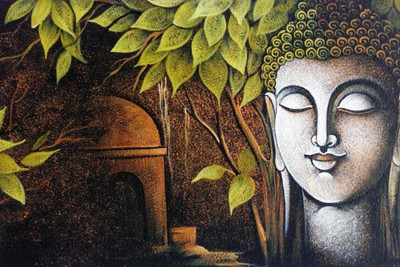 

Budha Painting Design Print Poster on LARGE PRINT 36X24 INCHES Photographic Paper(36 inch X 24 inch, Rolled)