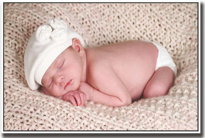 

New born baby with white hat Print Poster on 13x19 Inches Paper Print(19 inch X 13 inch, Rolled)