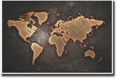 

World Map in bronze colour Print Poster on 13x19 Inches Paper Print(19 inch X 13 inch, Rolled)