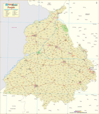 

Punjab Map Vinyl - Fine Art Print(31.5 inch X 27.5 inch)