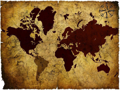 

Vintage World Map 03 Print Poster on LARGE PRINT 36X24 INCHES Photographic Paper(36 inch X 36 inch, Rolled)