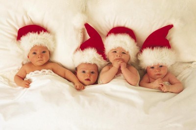 

FOUR SANTA BABY BOY Print Poster on 13x19 Inches Paper Print(19 inch X 13 inch, Rolled)