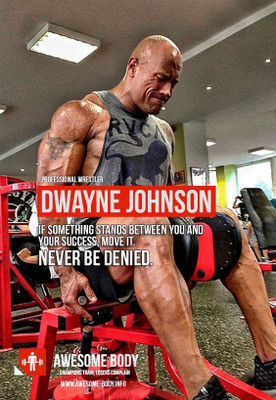 

DWAYNE JOHNSON THE ROCK WRESTLER NEVER BE DENIED MOTIVATION WALL POSTER Print Poster on 13x19 Inches Paper Print(19 inch X 13 inch, Rolled)