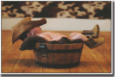 

Cute newborn baby with cowboy hat Print Poster on 13x19 Inches Paper Print(19 inch X 13 inch, Rolled)