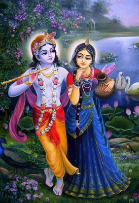 

Krishna Radha beautiful picture Wallpaper Poster Print Poster on LARGE PRINT 36X24 INCHES Photographic Paper(36 inch X 24 inch, Rolled)