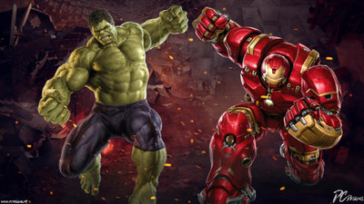 

Avengers Age Of Ultron The Avengers Hulk Vs Hulkbuster Hulk Print Poster on LARGE PRINT 36X24 INCHES Photographic Paper(24 inch X 36 inch, Rolled)