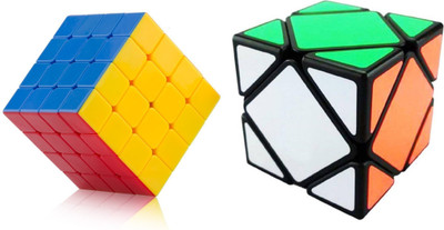 Mayatra's Combo Of 4x4 Cube Stickerless Cube & Ultra Smooth Magic Skewb Cube ( 2pcs )(2 Pieces)