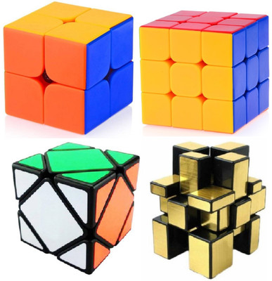 

Mayatra's Combo OF Pyramid 2x2,3x3,Shengshou Golden Cube & Ultra Smooth Magic Skewb Cube ( 4pcs )(4 Pieces)