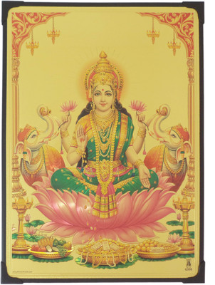 

R S Exports Goddess Lakshmi Photo Frame ( 30.5 cm x 22.5 cm x 1 cm ) / Wall Hangings for Home Decor and Wall Decor / Thanksgiving Wall Decorations / lakshmi laxmi kuber kubera asta ashta / God Gods and Goddess Religious Frame