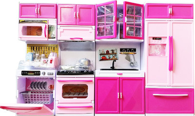Emob Battery Operated Modern Kitchen Play Set With Light and Sound Effect Toy For Kids