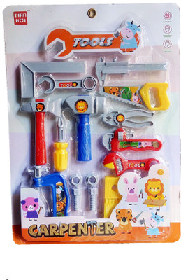 

TALKING GANESHA 16 Pcs Cute Carpenter Tool Set Pretend & Play toys for kids (multicolor)