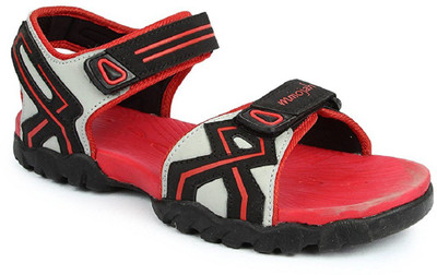Mmojah Men Grey::Red Sandals available at flipkart for Rs.599