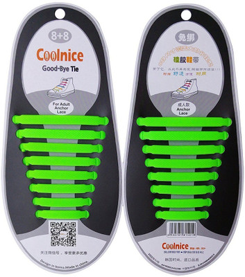 

ShopAis Women\Men Elastic Shoe Laces Green Shoe Lace(Green Set of 16)