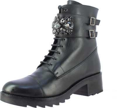 

Saint G Womens Leather Ankle Boots For Women(Black