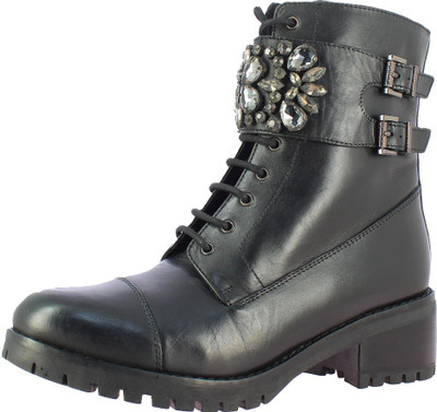 

Saint G Womens Leather Ankle Boots For Women(Black