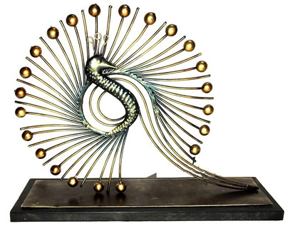 

VedasExports Modern Peacock Table Decor Decorative Showpiece - 42.5 cm(Iron, Multicolor)