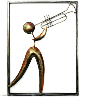 

VedasExports Trumpet Wall Decor Decorative Showpiece - 62.5 cm(Iron, Gold)