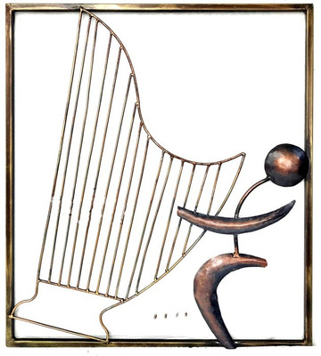 

VedasExports Harp Wall Decor Decorative Showpiece - 62.5 cm(Iron, Gold)