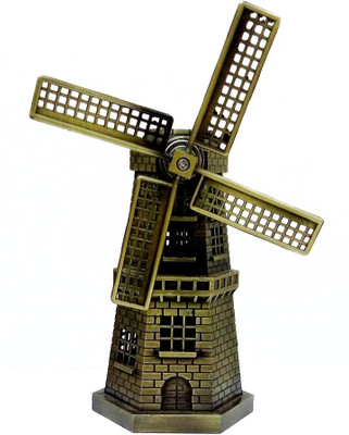 

Gooddeals Antique finish Dutch Holland Windmill Metal Miniature Model Souvenir Decorative Showpiece - 13 cm(Bronze, Brown)