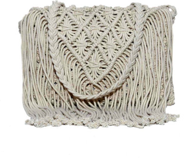 

Diwaah Women Casual White Cotton Sling Bag