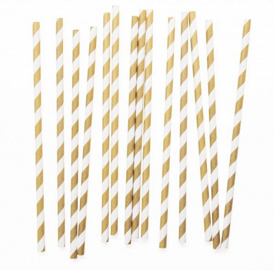 

NestRoots Straight Drinking Straw(White, Gold, Pack of 25)