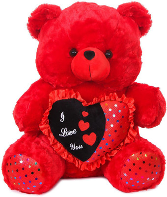 

ToynJoy 2.5 Feet Cute & Beautiful Red Teddy Bear holding 'I LOVE YOU' Heart - 75 cm(Red)