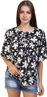 glamfab Party Flared Sleeve Floral Print Women