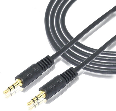 

LipiWorld TV-out Cable Premium Quality 3.5mm Male to Male Audio Aux Cable for car, Laptop, Speakar, Android Phones and iphone - 1.5MAux Cable Black(Black, For Laptop)