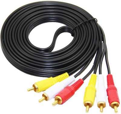 LipiWorld TV-out Cable Premium Quality 3RCA To 3RCA Male Stereo Audio Video Cable For DVD,HDTV,Hi fi Theater Speaker,A/V Reciever, amplifier, Projector, and More(1.5M 3RCA Male to Male)(Black, For TV) available at flipkart for Rs.189