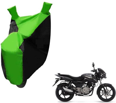 Autocraft Two Wheeler Cover for Bajaj(Pulsar 150 DTS-i, Green, Black)