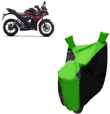 Autocraft Two Wheeler Cover for Suzuki(Gixxer SF, Green, Black)