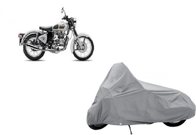 Auto Age Two Wheeler Cover for Royal Enfield(Classic 350, Silver)