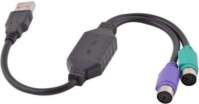 

LipiWorld USB To PS2 Converter/ Adapter,USB Type A Male to Dual PS/2 Female for Keyboard Mouse (Black) USB Adapter(Black)
