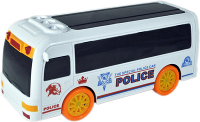 

Babysid Collections Police Bus Bump and Go Type with Music and Flashing Lights(White, Black), Black;white