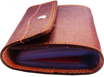 Poland Boys Brown Artificial Leather Card Holder(20 Card Slots)