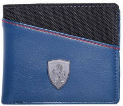 

Shockyfi Men Casual Blue Artificial Leather Wallet(6 Card Slots), Blue-black