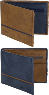 

MARKQUES Men Brown, Blue Artificial Leather Wallet(7 Card Slots), Blue-05;brown-02
