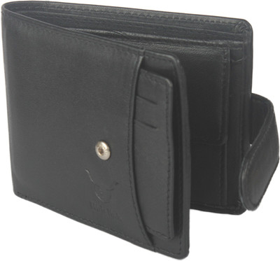 

Hidelink Men Black Genuine Leather Wallet(6 Card Slots)
