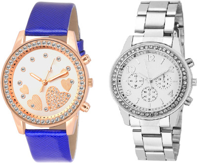 View COSMIC Rhinestone Studded Analog WHITE Dial WITH QUEEN OF HEARTSSOOMS SL-0068 SUPER BEAUTIFUL LADIES DIAMOND STUDDED LADIES PARTY WEAR Watch  - For Women Wrist Watches Price Online(COSMIC)