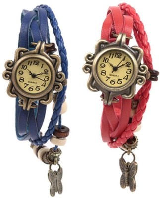 T TOPLINE Red & Dark Blue Dori analoge stylish designer watches for girl and women Watch  - For Girls   Watches  (T TOPLINE)