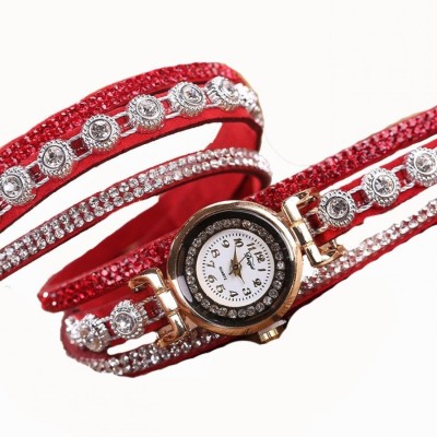 haappybox Dashing Red Leather Bracelet Watch  - For Girls   Watches  (HaappyBox)