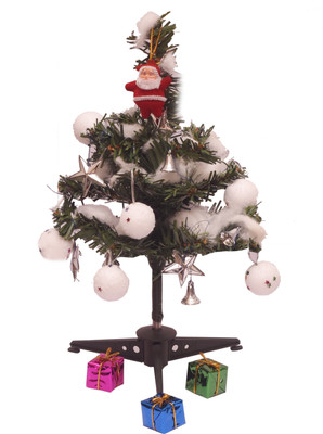

Indigo Creatives Beautiful White Christmas theme Desktop 12" Tree with Decoration 101 Ornamental Bells Pack of 6