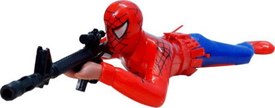 

Variety Gift Centre Crawling toy spiderman with action and Light(Red, Blue)