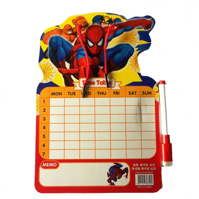 

Funcart Spiderman 2 in 1 Scribbling board & Time Table organiser With Black Marker & Eraser
