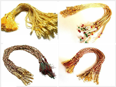 

GOELX Necklace back rope dori 4 different styles Combo for silk thread /terracota jewelery, quilling